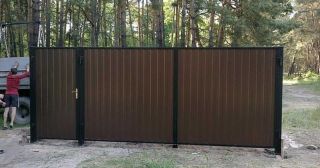 Купить распашные ворота из профнастила Нижнекамск, цена от 2775 руб.